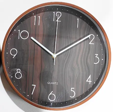 Dark Wooden Style Wall Clock 12x12