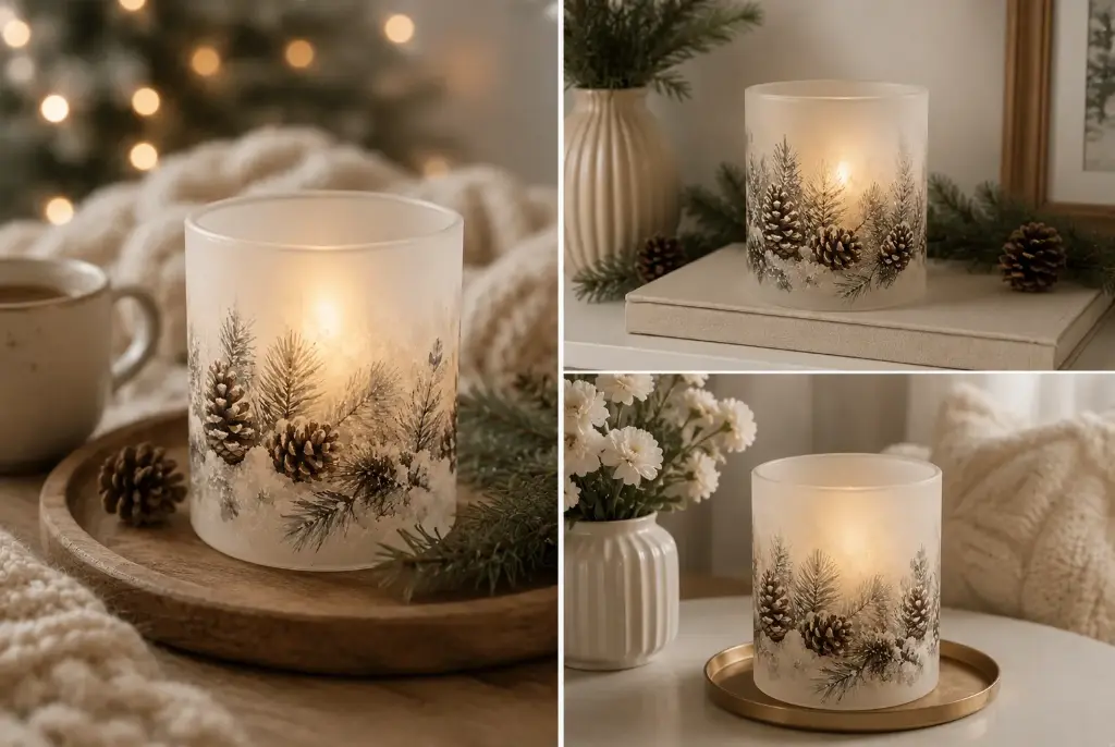 Decorative Glass LED Candle Holder